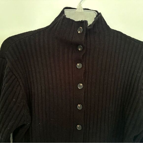 Talulha black ribbed cropped button up sweater size S - Picture 6 of 10